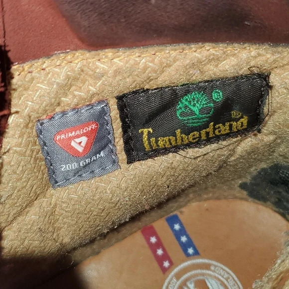 Rust/ Burgundy Timberland Boots Men's 6.5/Women's 9 - Picture 9 of 13